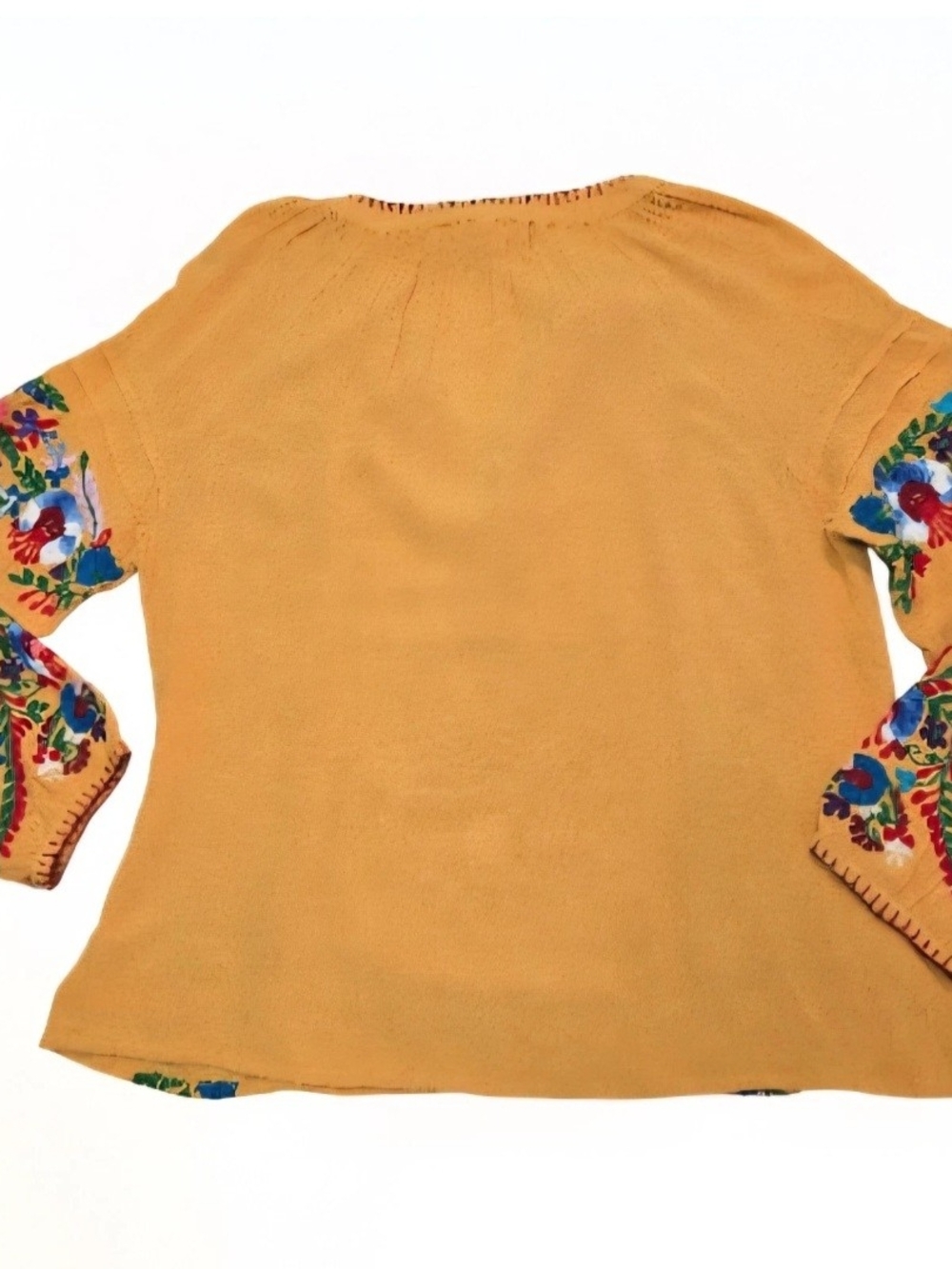 Sundance Fabled Flower Vibrant Bohemian Embroidered Peasant Top Festival size M - Picture 8 of 12